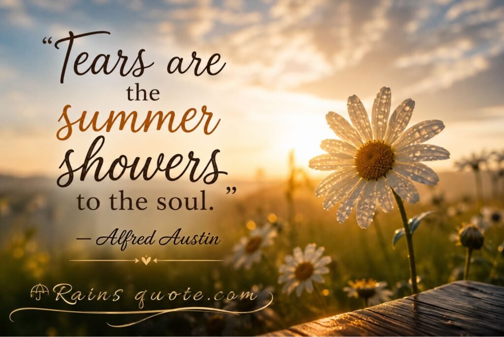 “Tears are the summer showers to the soul.”