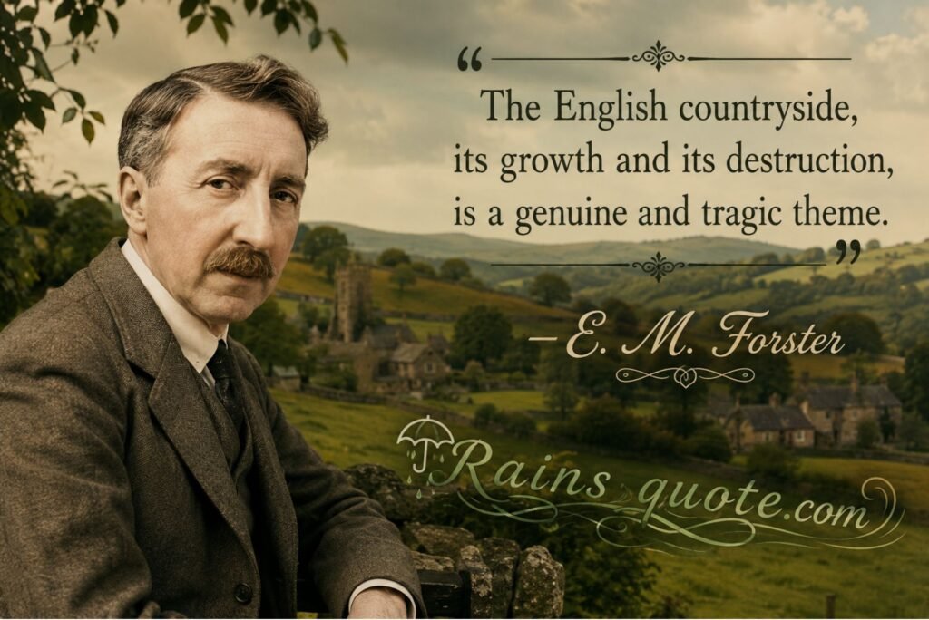  “The English countryside, its growth and its destruction, is a genuine and tragic theme.”