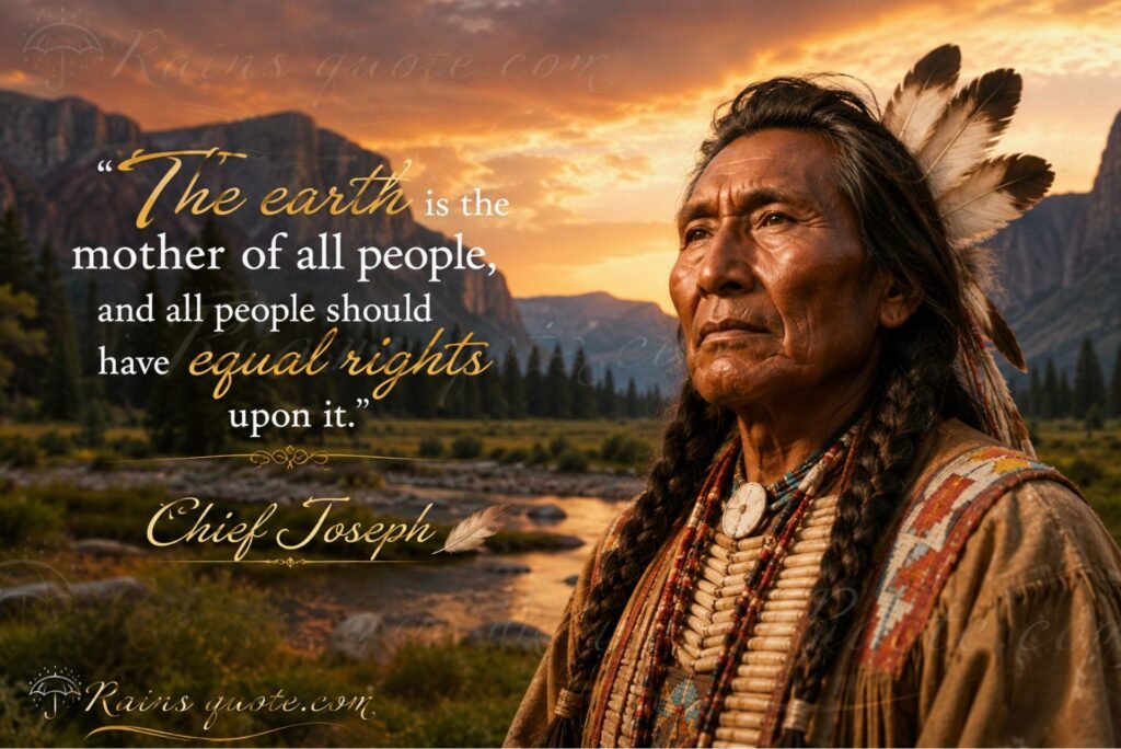 “The earth is the mother of all people, and all people should have equal rights upon it.”