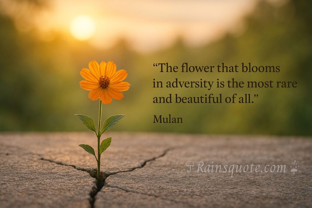 “The flower that blooms in adversity is the most rare and beautiful of all.”