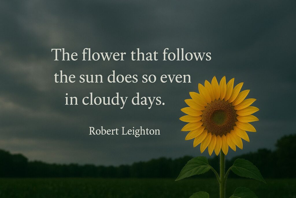 “The flower that follows the sun does so even in cloudy days.”
