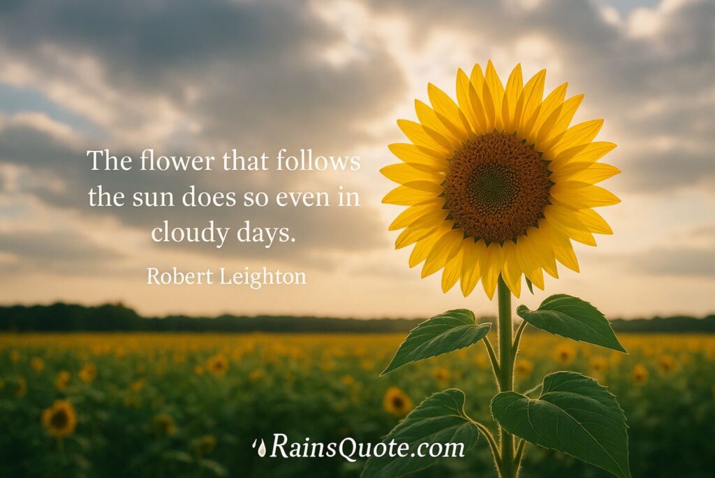 “The flower that follows the sun does so even in cloudy days.”