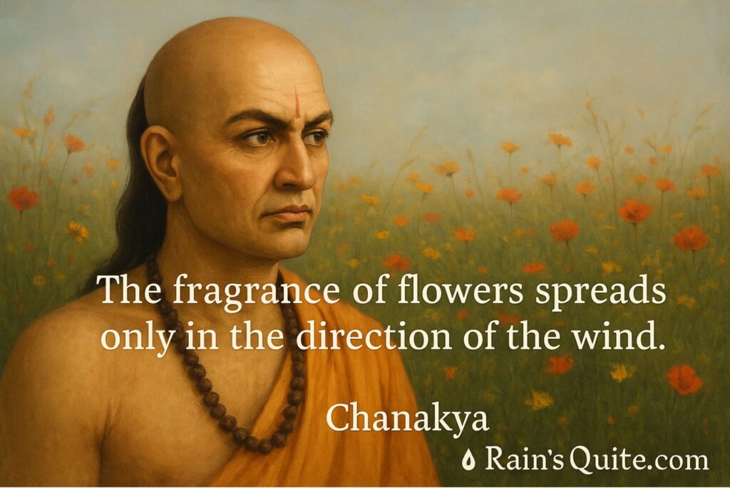 “The fragrance of flowers spreads only in the direction of the wind.”