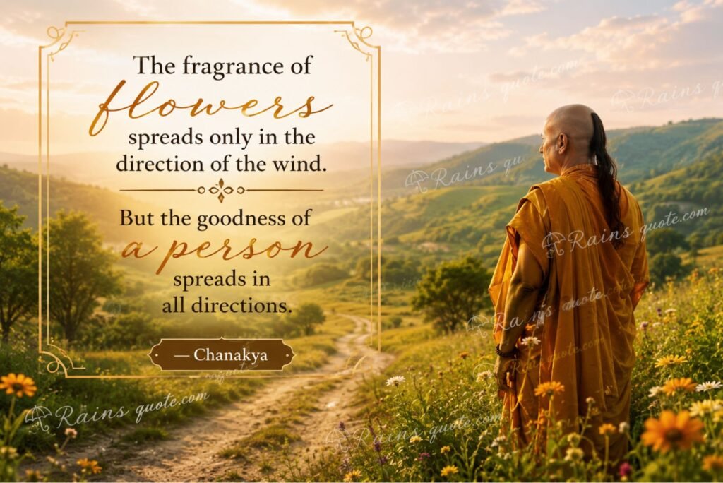 “The fragrance of flowers spreads only in the direction of the wind. But the goodness of a person spreads in all directions.”