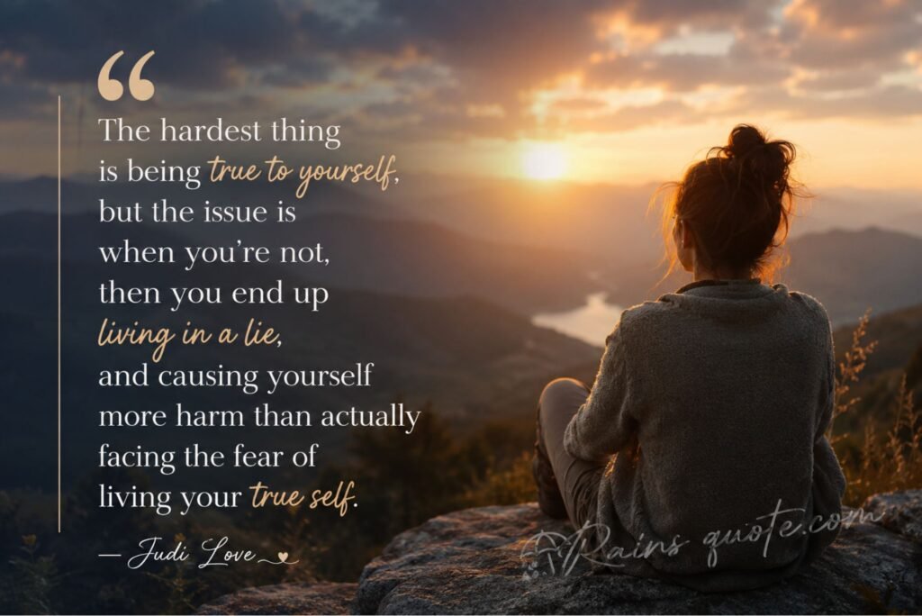 “The hardest thing is being true to yourself, but the issue is when you're not, then you end up living in a lie, and causing yourself more harm than actually facing the fear of living your true self.”