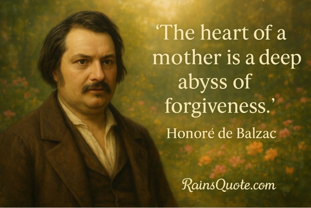 “The heart of a mother is a deep abyss of forgiveness.”