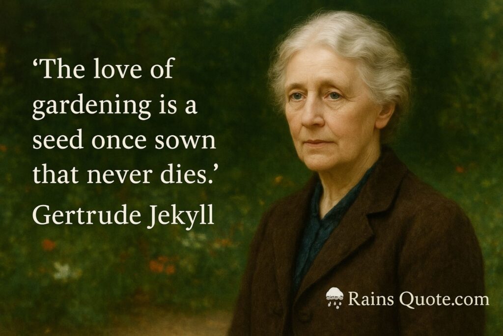 “The love of gardening is a seed once sown that never dies.”