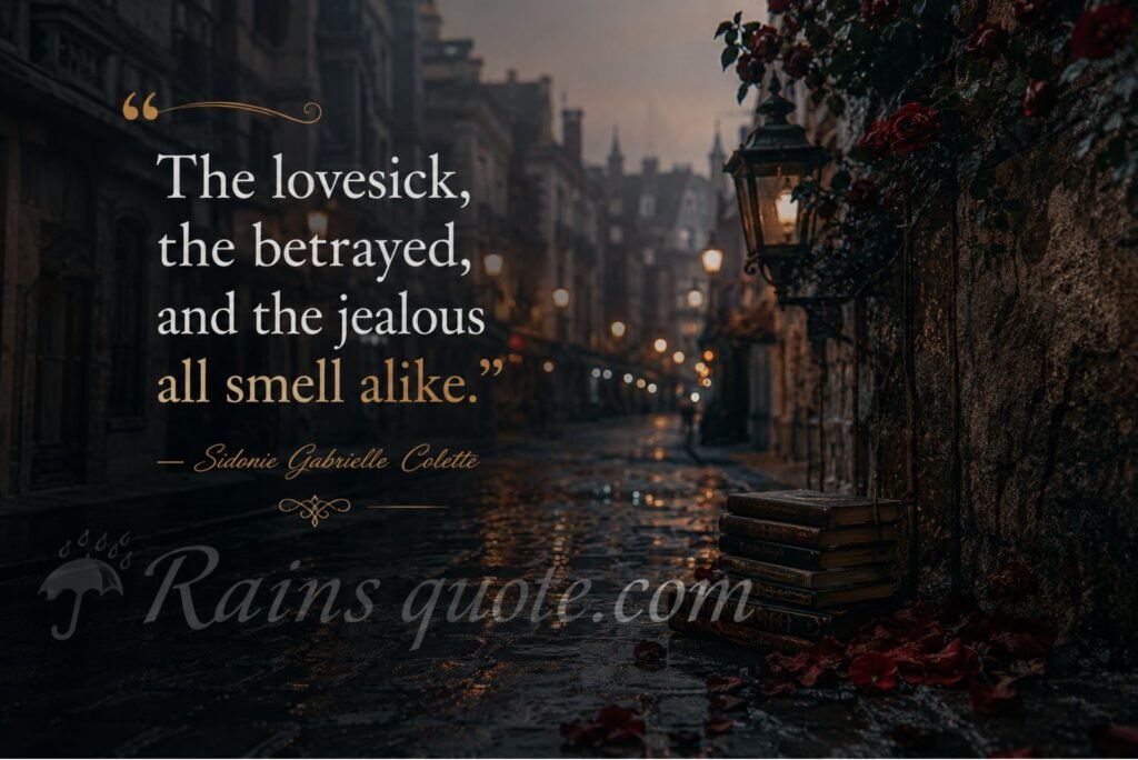 “The lovesick, the betrayed, and the jealous all smell alike.” 