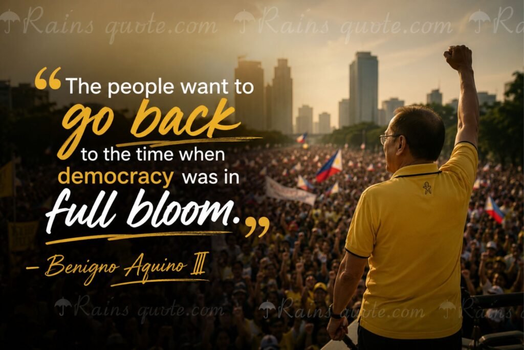 “The people want to go back to the time when democracy was in full bloom.”