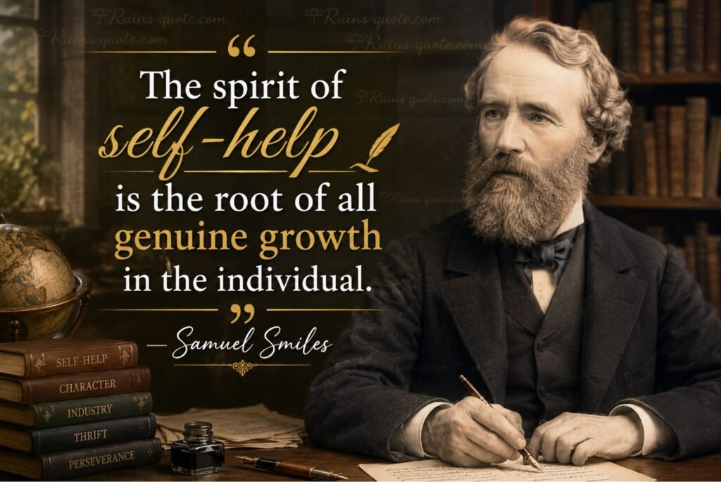 “The spirit of self-help is the root of all genuine growth in the individual.”