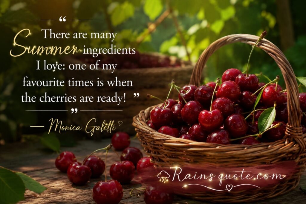 “There are many Summer ingredients I love: one of my favourite times is when the cherries are ready!”