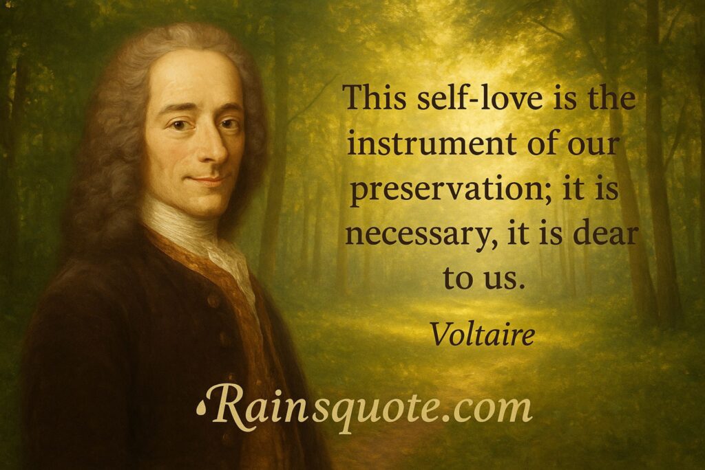 “This self-love is the instrument of our preservation; it is necessary, it is dear to us.”