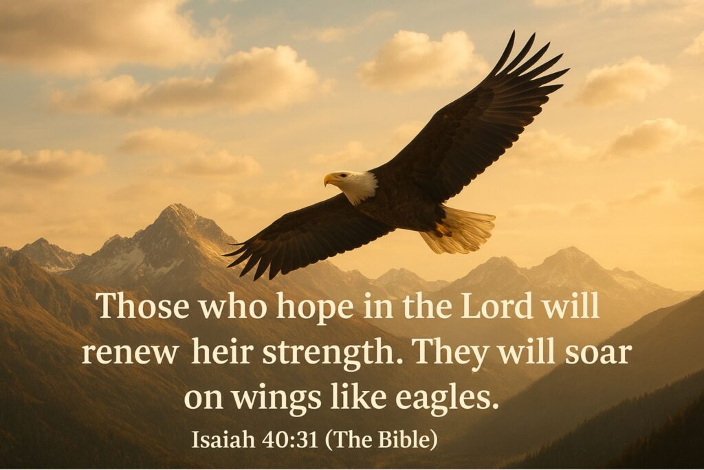 “Those who hope in the Lord will renew their strength. They will soar on wings like eagles.”