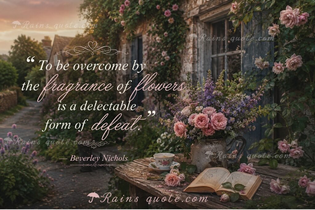 “To be overcome by the fragrance of flowers is a delectable form of defeat.”