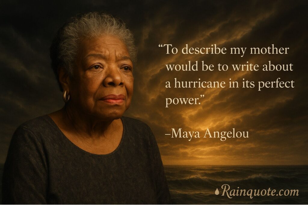 “To describe my mother would be to write about a hurricane in its perfect power.”