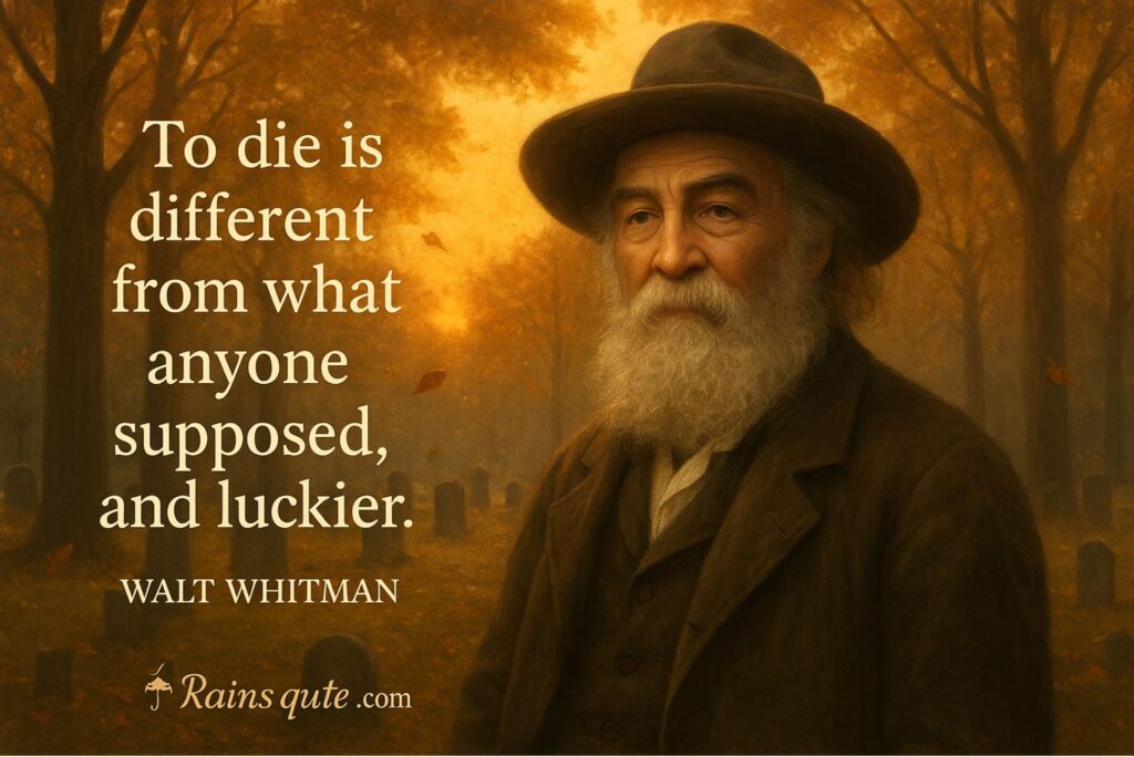 “To die is different from what anyone supposed, and luckier.”