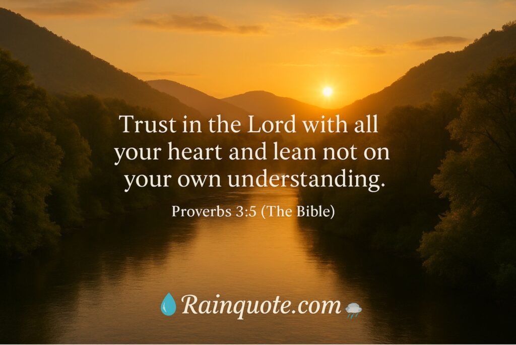 “Trust in the Lord with all your heart and lean not on your own understanding.”