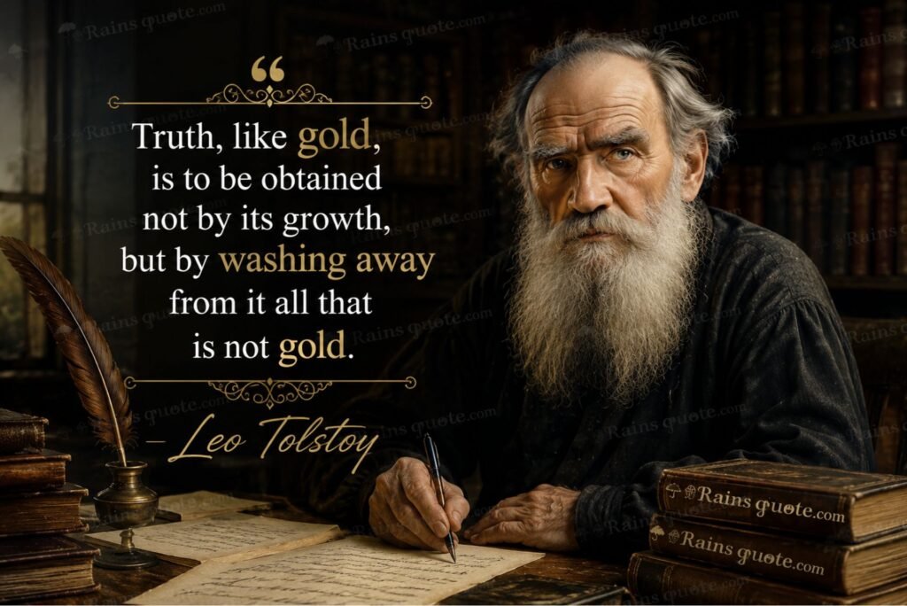 “Truth, like gold, is to be obtained not by its growth, but by washing away from it all that is not gold.”