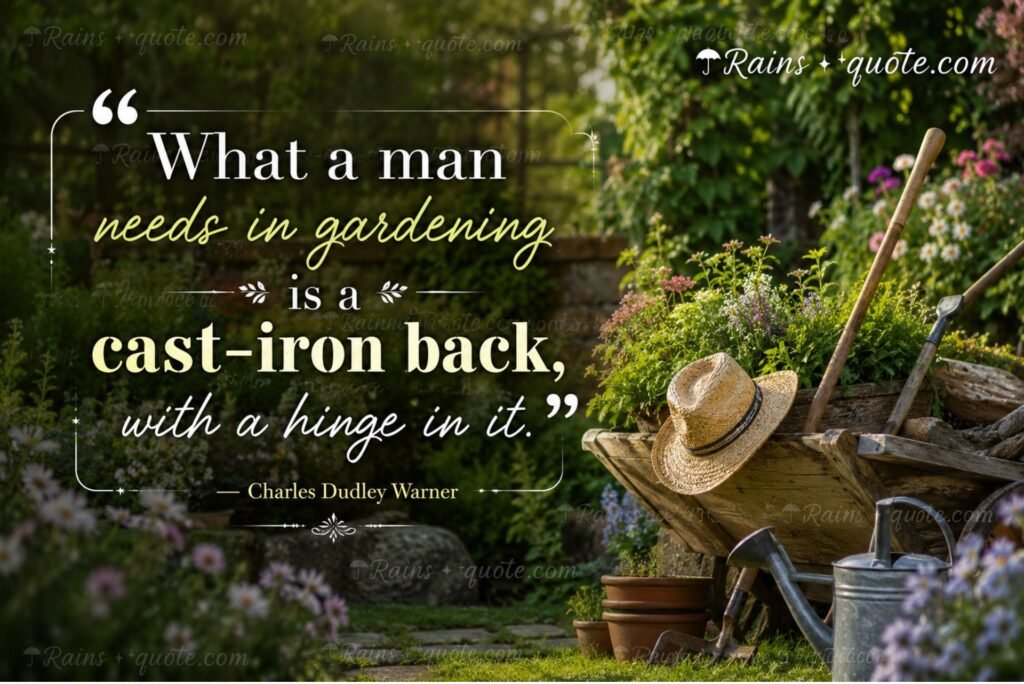 “What a man needs in gardening is a cast-iron back, with a hinge in it.”