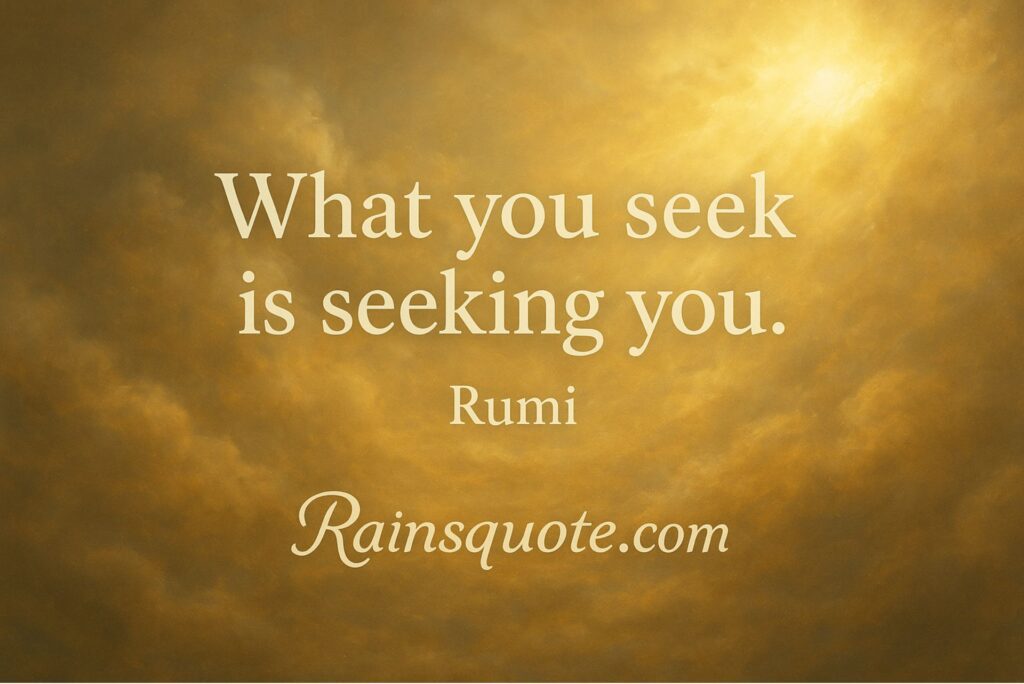 “What you seek is seeking you.”