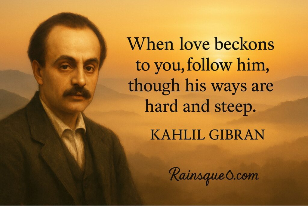 “When love beckons to you, follow him, though his ways are hard and steep.”
