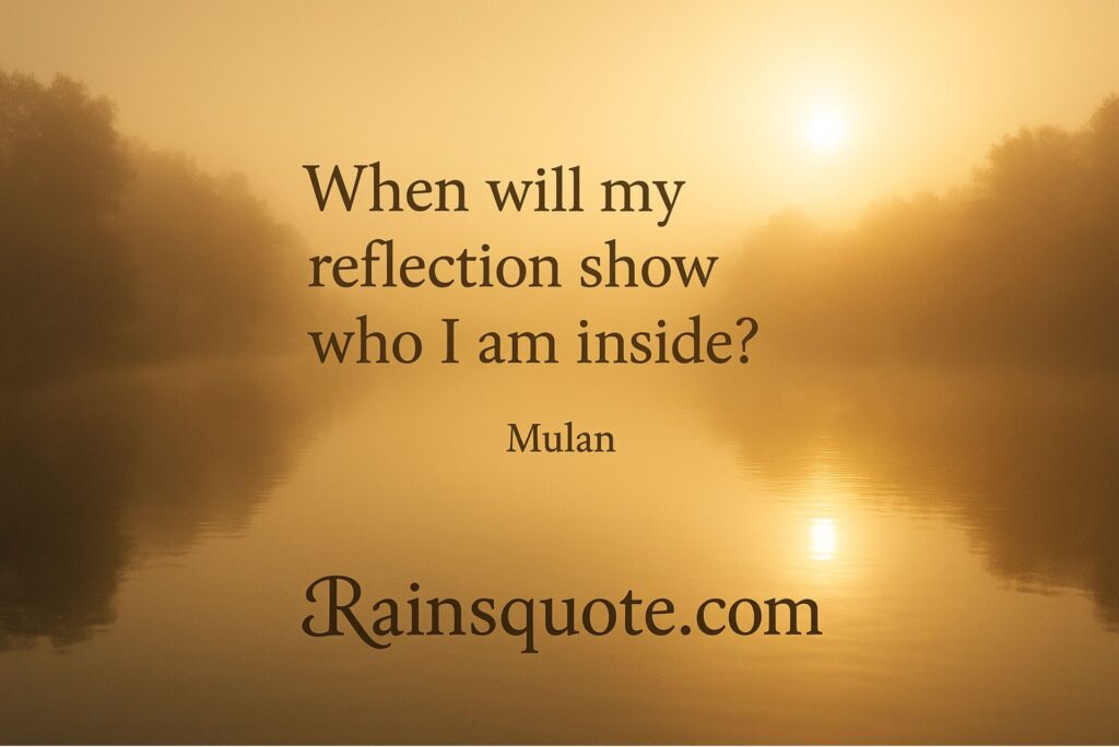 “When will my reflection show who I am inside?”