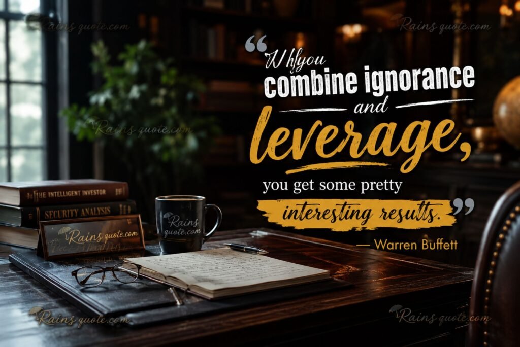 “When you combine ignorance and leverage, you get some pretty interesting results.”