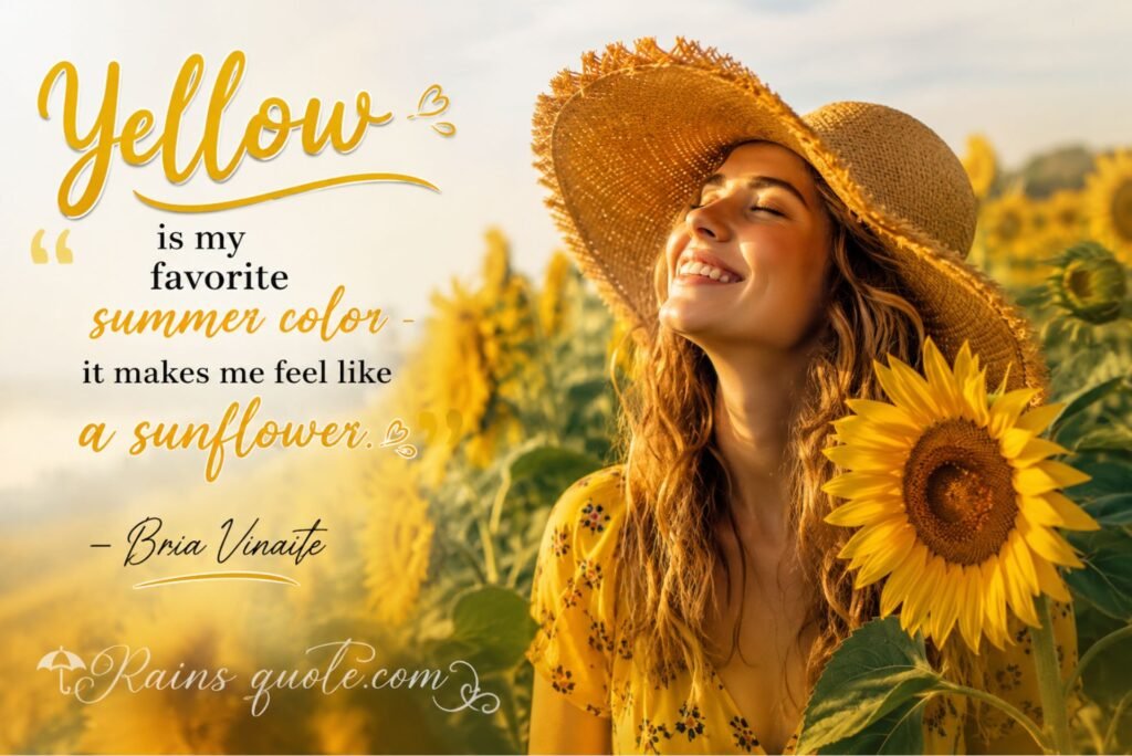 “Yellow is my favorite summer color - it makes me feel like a sunflower.”