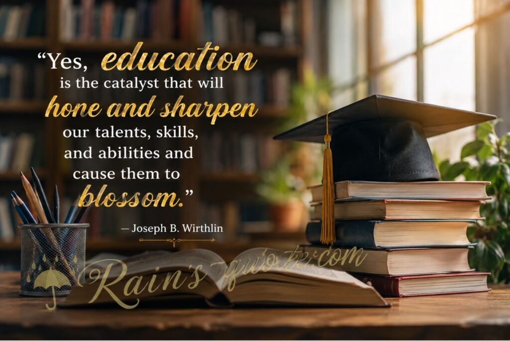 “Yes, education is the catalyst that will hone and sharpen our talents, skills, and abilities and cause them to blossom.”