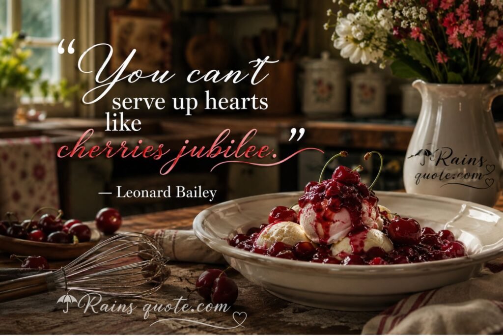 “You can't serve up hearts like cherries jubilee.”