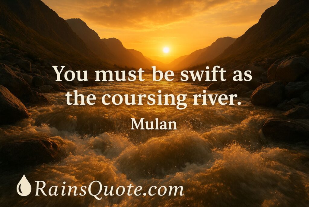 “You must be swift as the coursing river.”