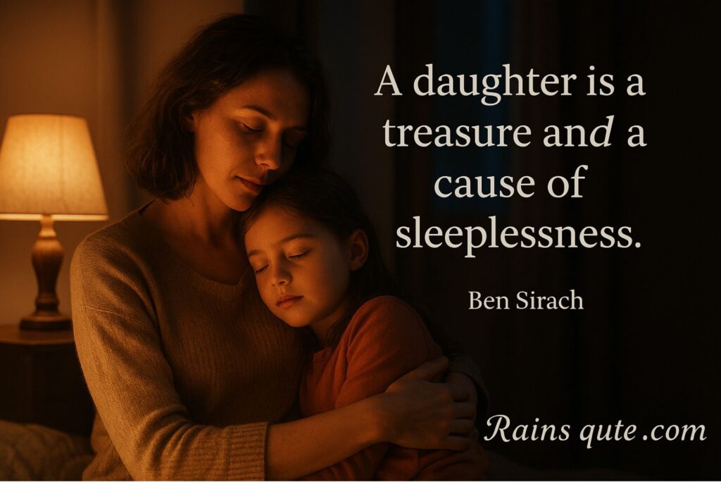 “A daughter is a treasure and a cause of sleeplessness.”