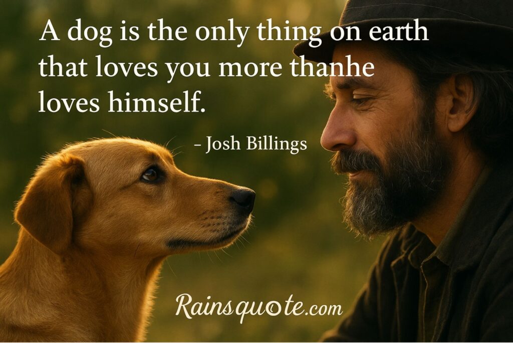 “A dog is the only thing on earth that loves you more than he loves himself.”