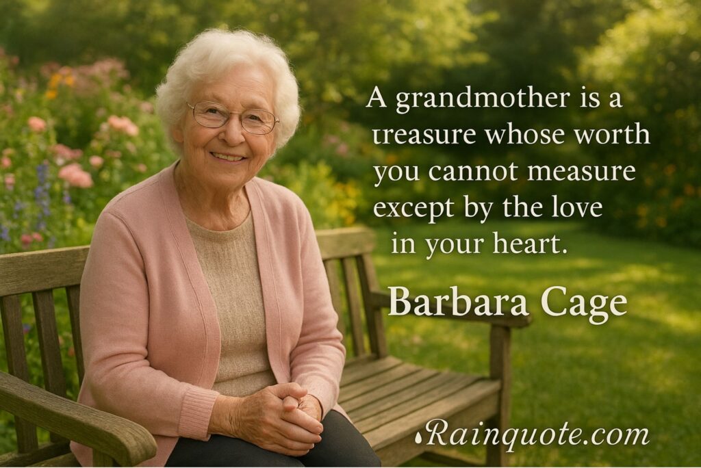  “A grandmother is a treasure whose worth you cannot measure except by the love in your heart.” 