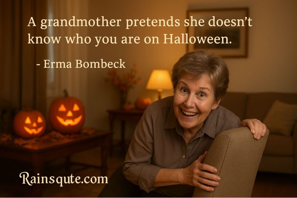 “A grandmother pretends she doesn’t know who you are on Halloween.” 