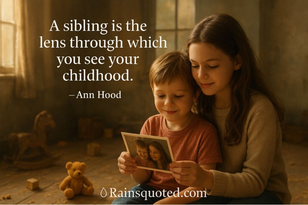“A sibling is the lens through which you see your childhood.”
