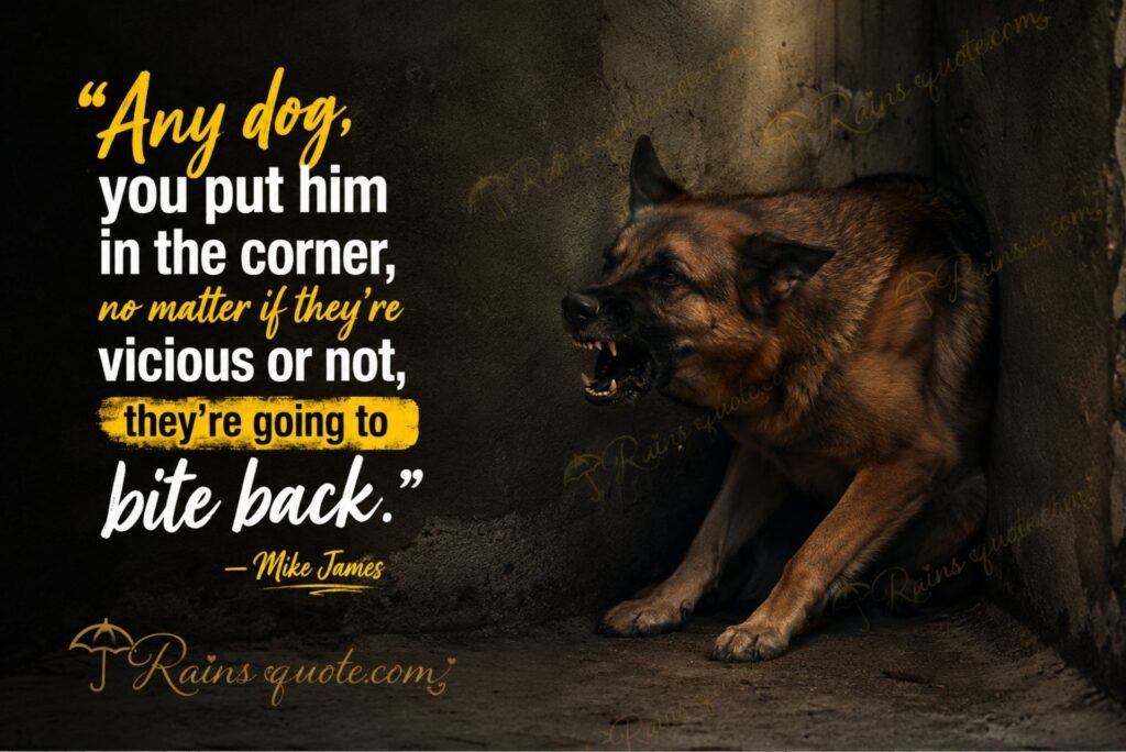 “Any dog, you put him in the corner, no matter if they're vicious or not, they're going to bite back.”