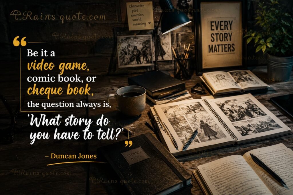 “Be it a video game, comic book, or cheque book, the question always is, 'What story do you have to tell?'”