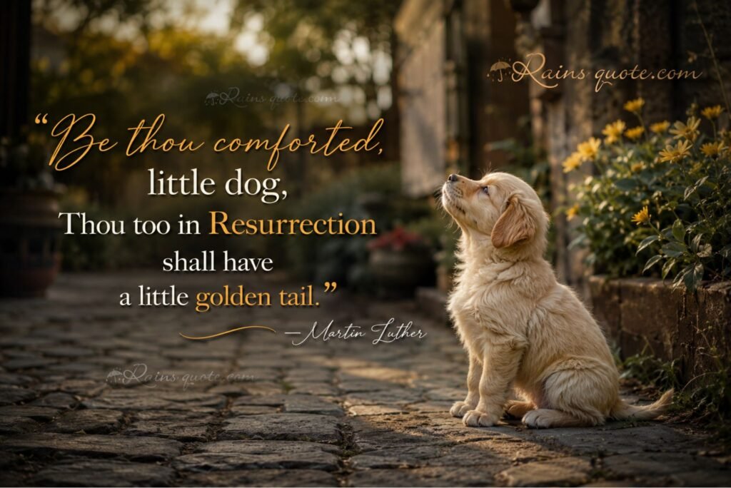 “Be thou comforted, little dog, Thou too in Resurrection shall have a little golden tail.”
