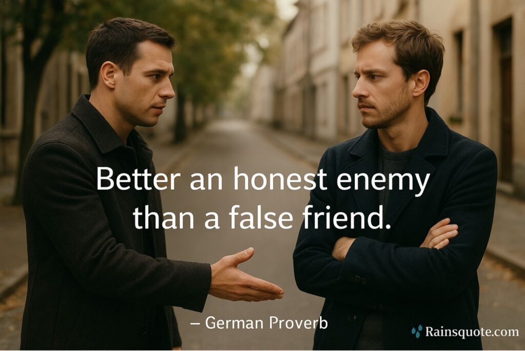 “Better an honest enemy than a false friend.” 