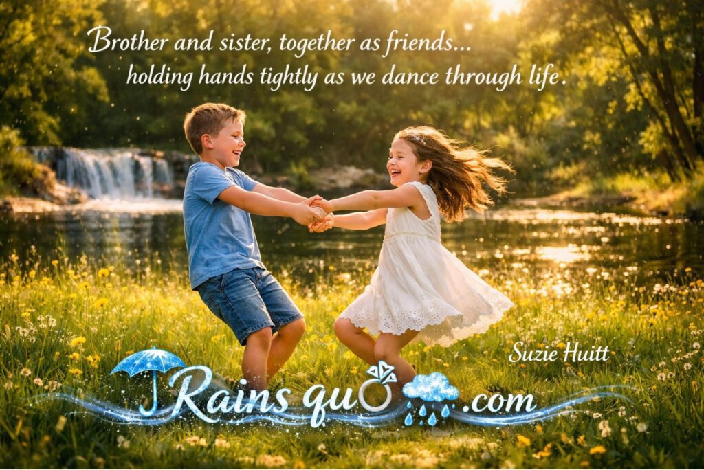 “Brother and sister, together as friends… holding hands tightly as we dance through life.”