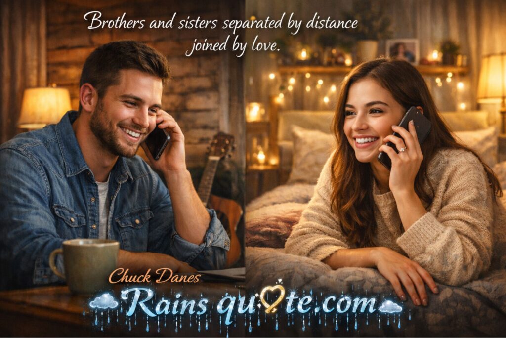 “Brothers and sisters separated by distance joined by love.”