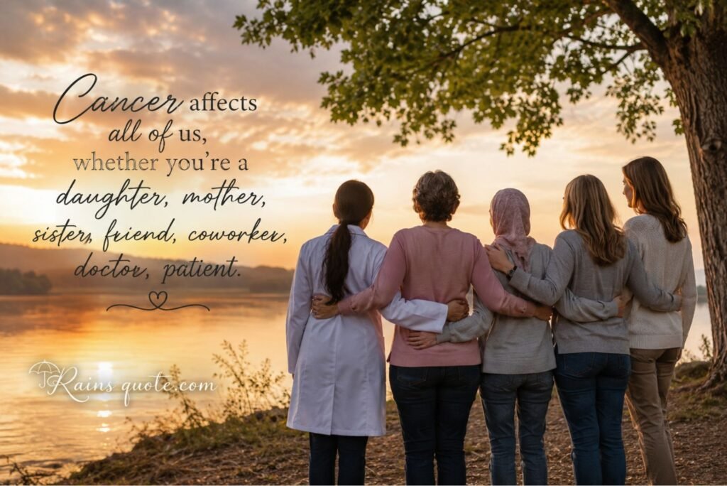 “Cancer affects all of us, whether you're a daughter, mother, sister, friend, coworker, doctor, patient.” 