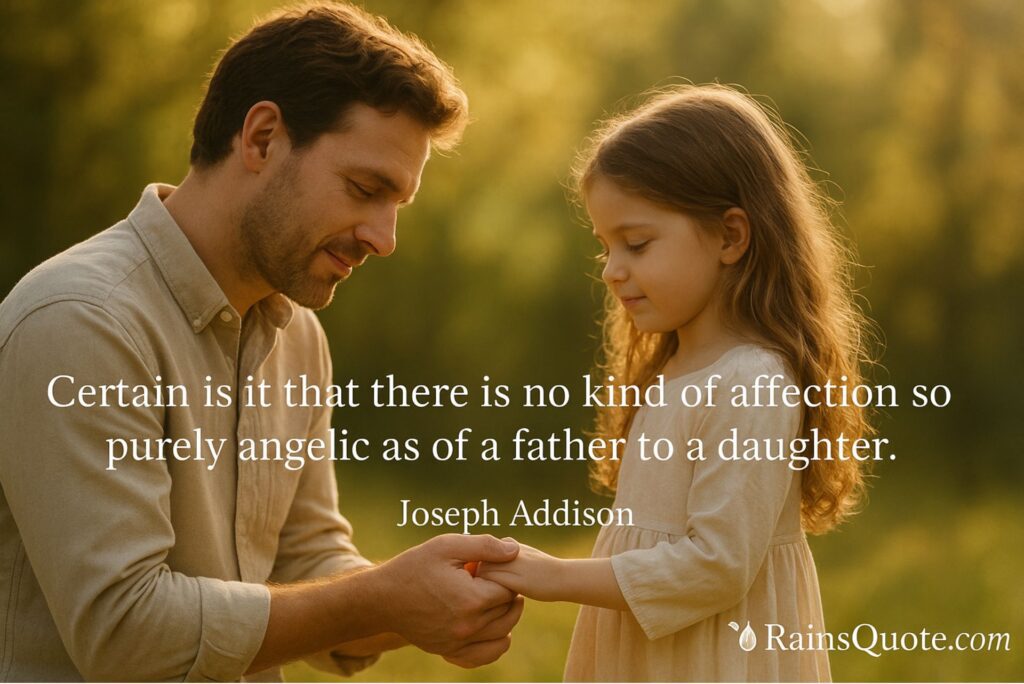 “Certain is it that there is no kind of affection so purely angelic as of a father to a daughter.”