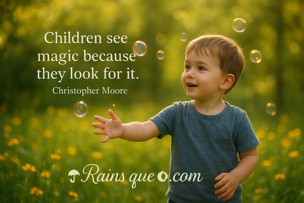 “Children see magic because they look for it.”