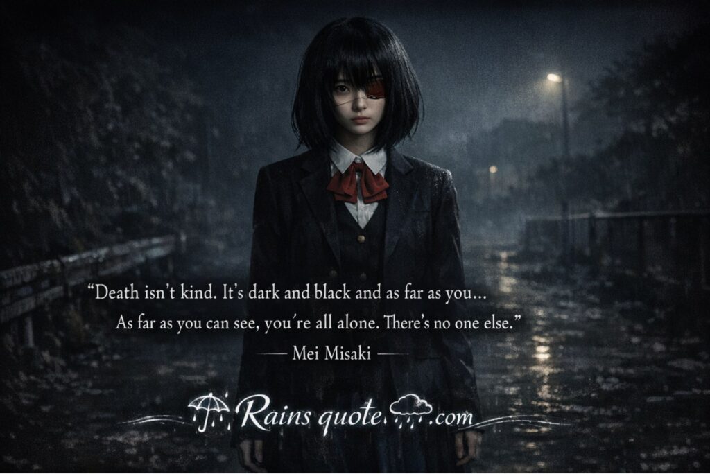 “Death isn’t kind. It’s dark and black and as far as you… As far as you can see, you’re all alone. There’s no one else.”