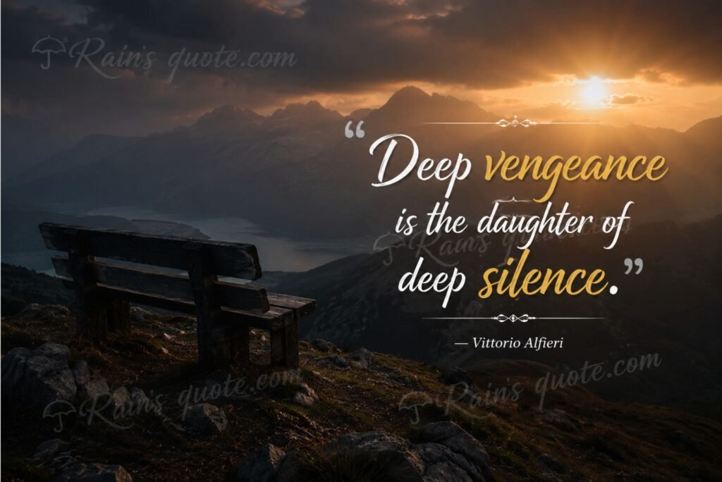 “Deep vengeance is the daughter of deep silence.”