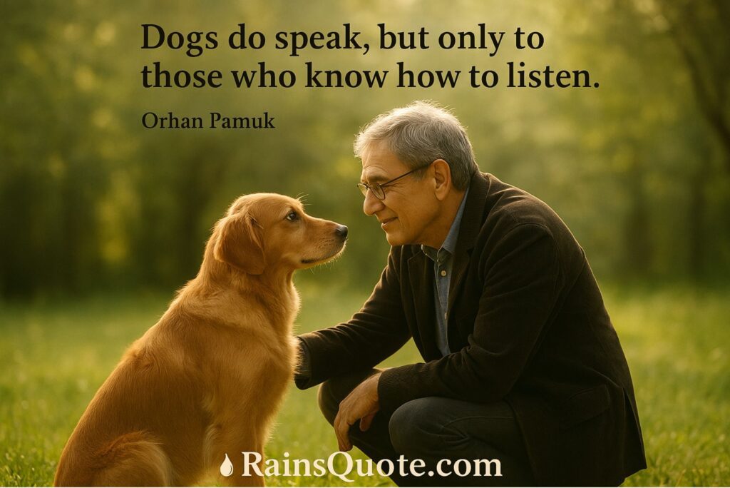 “Dogs do speak, but only to those who know how to listen.”