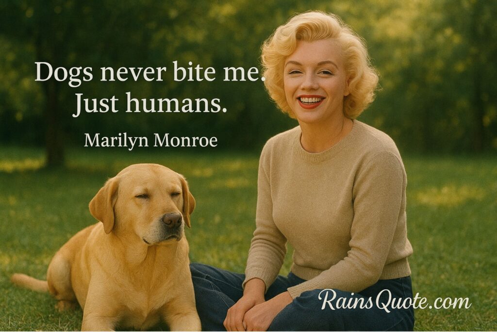  “Dogs never bite me. Just humans.” 