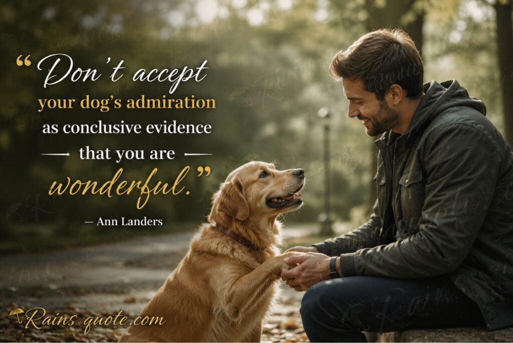 “Don't accept your dog's admiration as conclusive evidence that you are wonderful.”